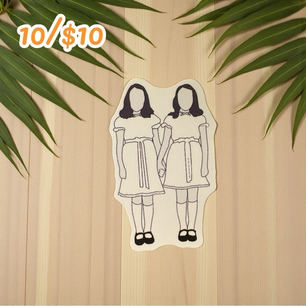 THE SHINING TWINS STICKER β FACLESS LINE ART STYLE | 2 1/4β MATTE FINISH